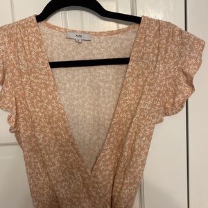 Petal pink printed wrap dress